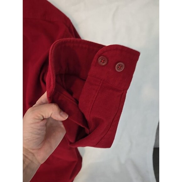 VTG LL Bean Men's Large (Tall) Shirt Jacket Heavy Duty Button Down Pocket RED - Picture 13 of 16